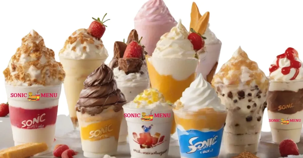 Sonic Cone Ice Cream Dessert Menu