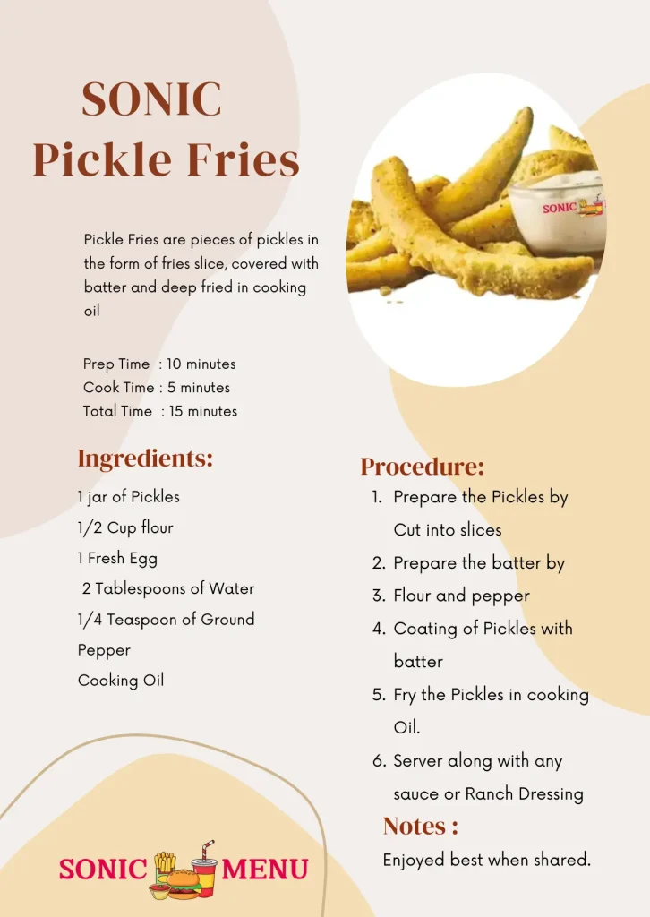 Sonic Pickle Fries Recipe